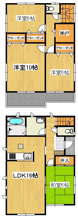 Floor plan. (Building 2), Price 29,900,000 yen, 4LDK+S, Land area 163.31 sq m , Building area 105.99 sq m