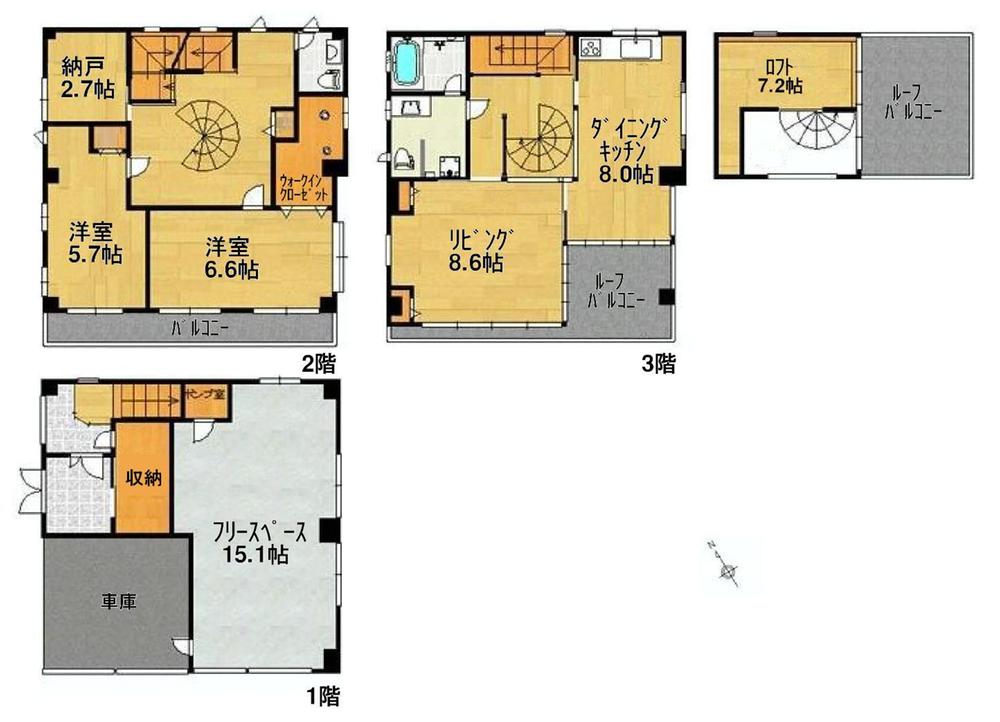 Floor plan. 42,800,000 yen, 2LDK + 2S (storeroom), Land area 200 sq m , Building area 166.78 sq m