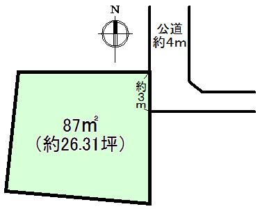 Compartment figure. Land price 8 million yen, Land area 87 sq m