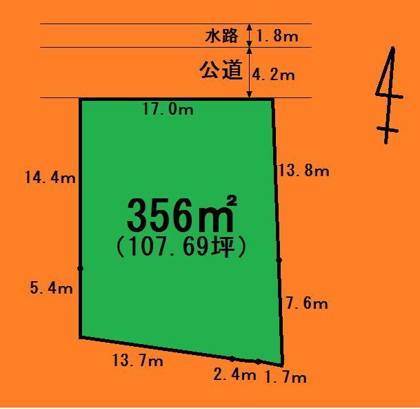 Compartment figure. Land price 14,150,000 yen, Land area 356 sq m