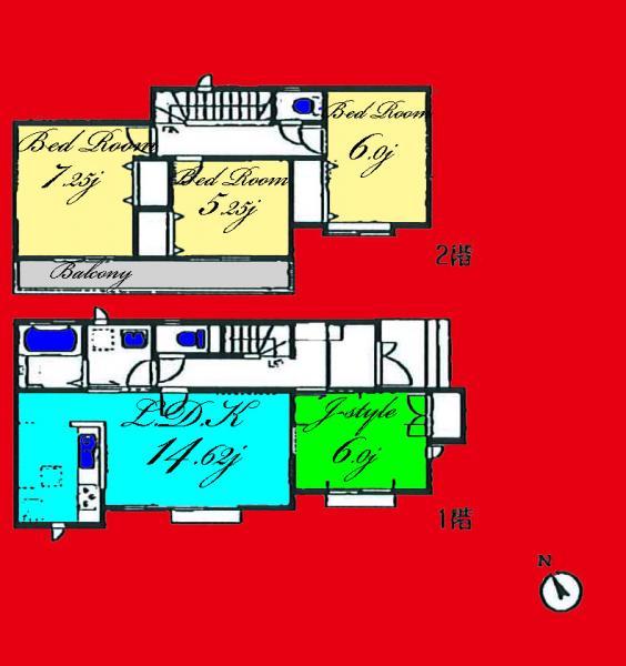 Floor plan. 32,300,000 yen, 4LDK, Land area 126.33 sq m , Building area 95.85 sq m