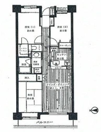 Floor plan. 3LDK, Price 16.8 million yen, Occupied area 68.31 sq m