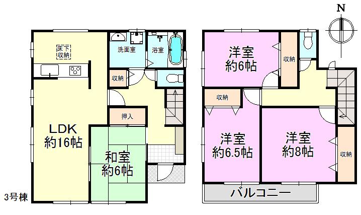 Floor plan. 24,800,000 yen, 4LDK, Land area 101.68 sq m , Building area 105.99 sq m