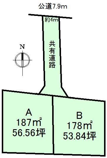 Compartment figure. Land price 24,100,000 yen, Land area 187 sq m