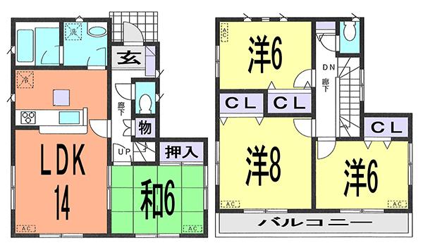 Floor plan. 24,800,000 yen, 4LDK, Land area 117.11 sq m , Building area 93.15 sq m