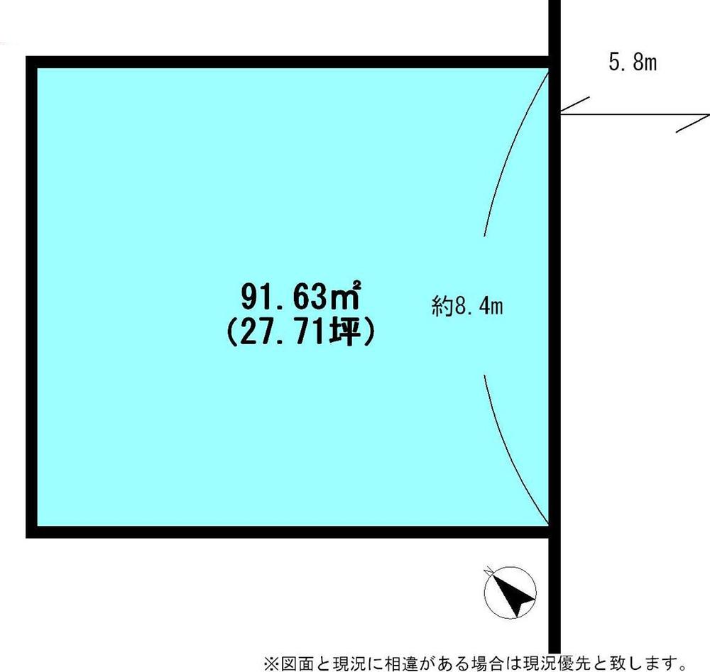 Compartment figure. Land price 9.9 million yen, Land area 91.63 sq m