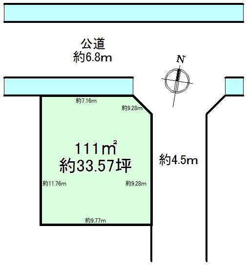 Compartment figure. Land price 6.8 million yen, Land area 111 sq m