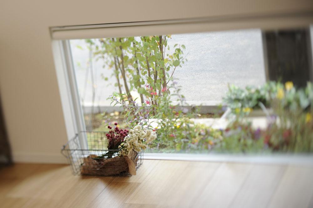 Same specifications photos (living). Vivid flower beds that are outside of the house, Flower window lust as if they followed the floor. 