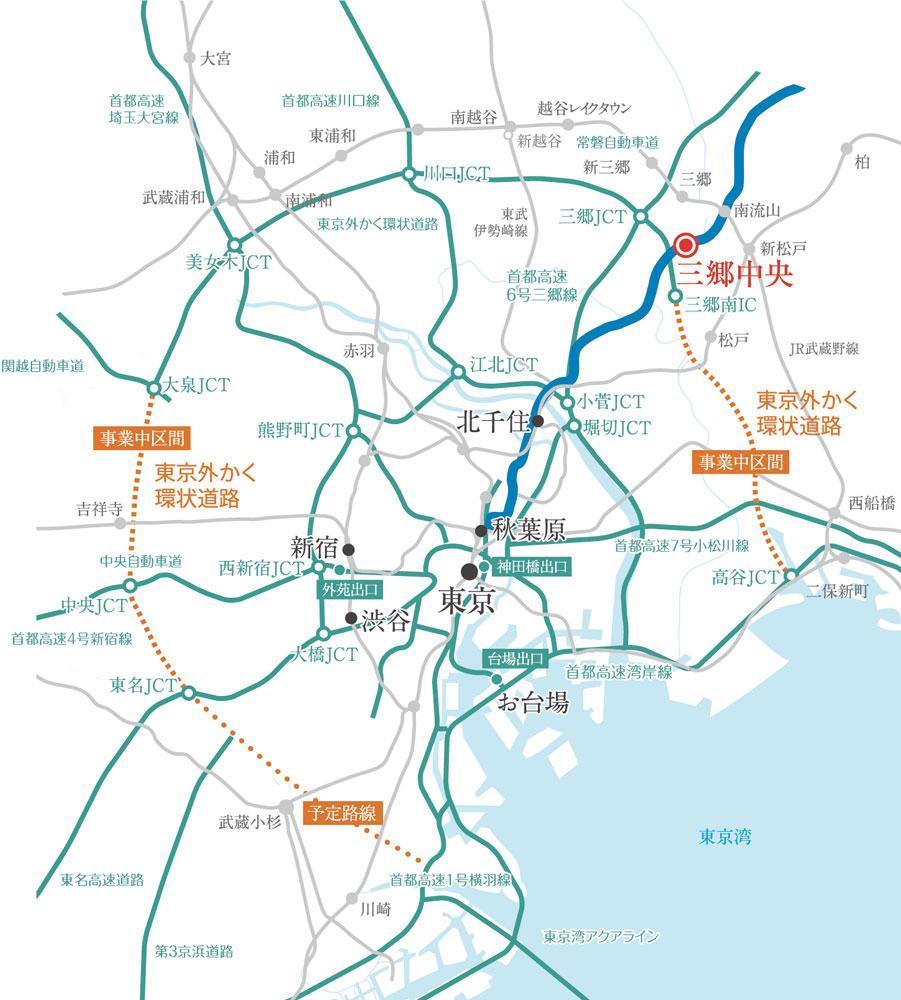 route map. Connecting the living area with the city life quickly smoothly, Tsukuba Express. 