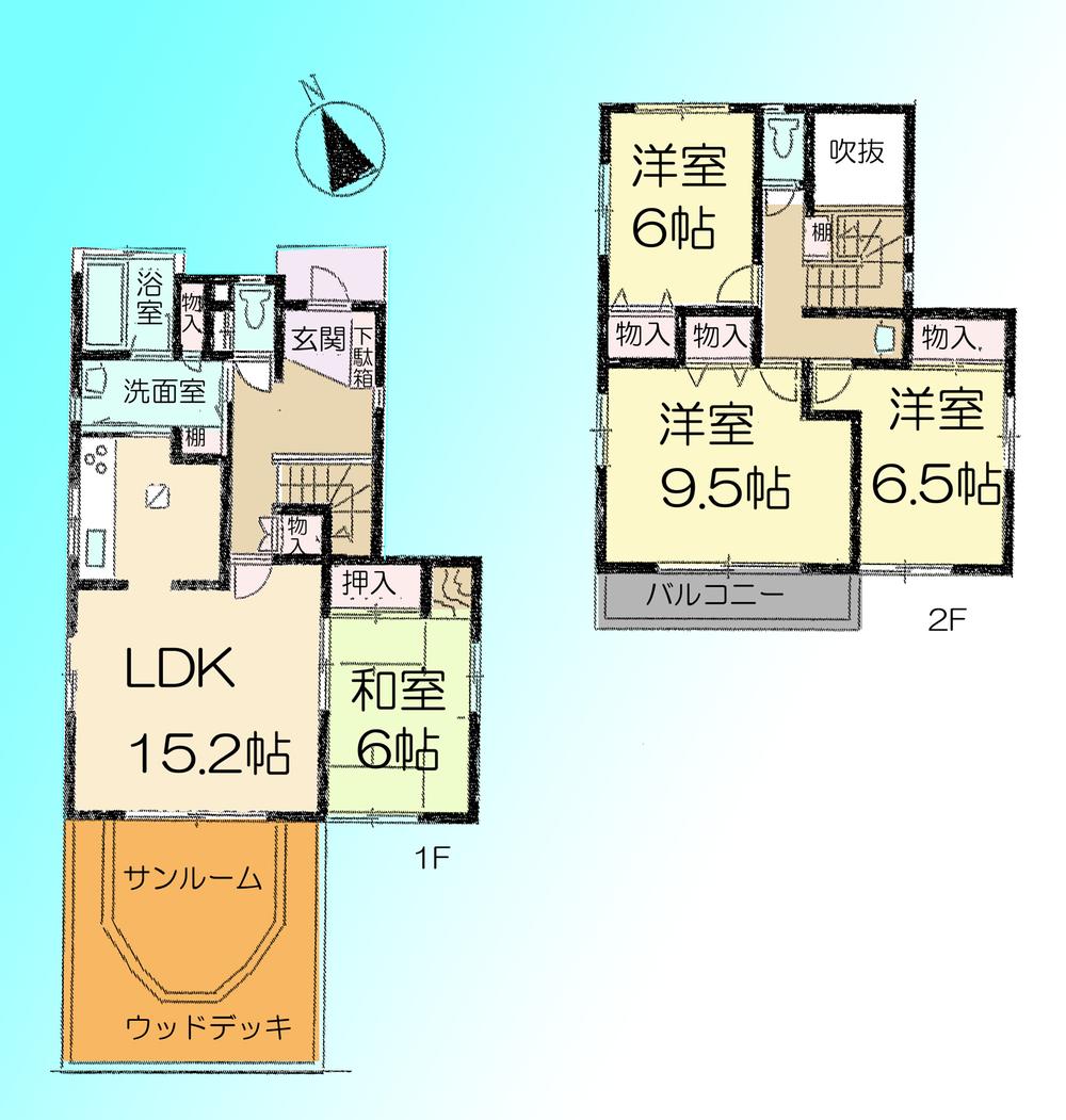 Floor plan. 21.5 million yen, 4LDK, Land area 142.6 sq m , Building area 108.47 sq m