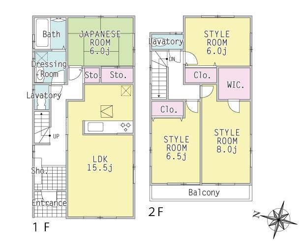 Floor plan. (3 Building), Price 39,800,000 yen, 4LDK, Land area 137.23 sq m , Building area 105.15 sq m