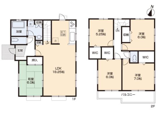 Floor plan. 34,800,000 yen, 5LDK, Land area 150.05 sq m , Building area 114.69 sq m floor plan