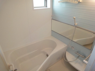 Bath. Spacious bathtub with a window Reheating bus Bathroom Dryer