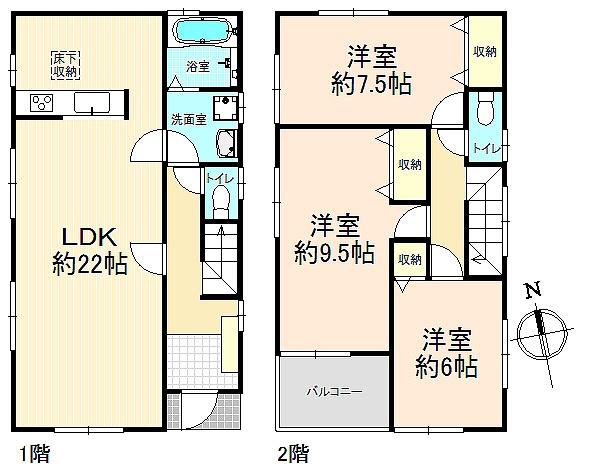 Floor plan. 21,800,000 yen, 3LDK, Land area 125.51 sq m , Building area 102.67 sq m