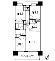 Floor: 3LDK + WIC, the occupied area: 70.11 sq m