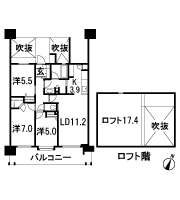 Floor: 3LDK + WIC + LOFT, occupied area: 71.34 sq m