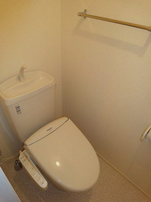 Toilet. Cold winter also comfortable bidet equipped