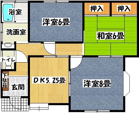 Floor plan. 9.8 million yen, 3DK, Land area 101.45 sq m , Building area 60.02 sq m