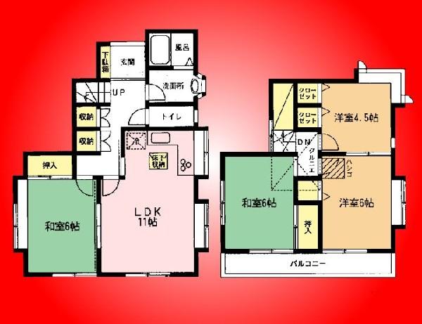 Floor plan. 14.8 million yen, 4LDK, Land area 113.31 sq m , Building area 82.81 sq m