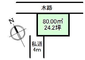 Compartment figure. Land price 4.98 million yen, Land area 80 sq m