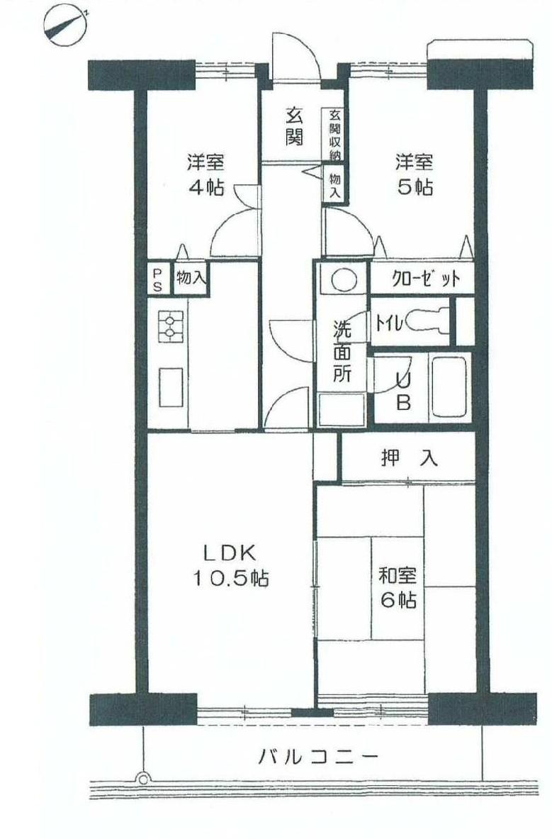 Floor plan. 3LDK, Price 14.8 million yen, Occupied area 62.17 sq m , Balcony area 7.5 sq m