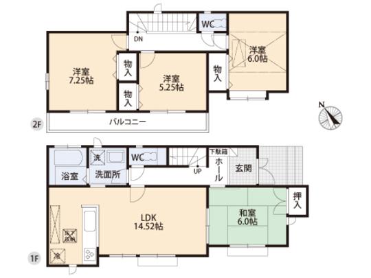 Floor plan. 32,300,000 yen, 4LDK, Land area 126.33 sq m , Building area 95.85 sq m floor plan