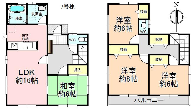 Floor plan. 25,800,000 yen, 4LDK, Land area 120.54 sq m , Building area 105.99 sq m