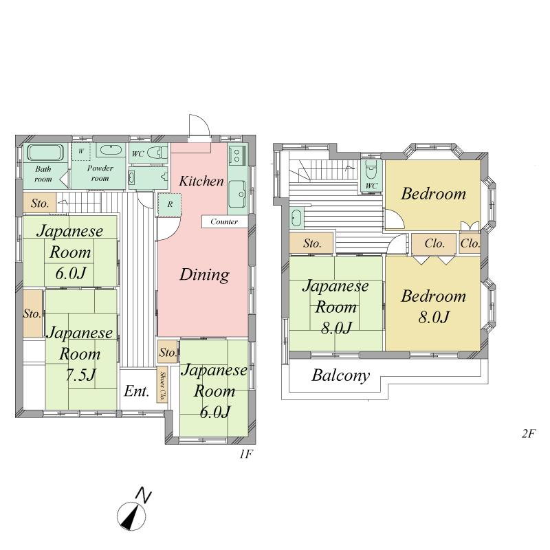 Floor plan. 39,800,000 yen, 6LDK, Land area 207.02 sq m , Building area 141.54 sq m
