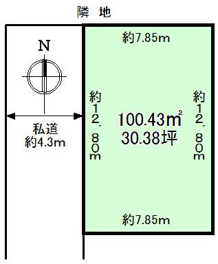 Compartment figure. Land price 12 million yen, Land area 100.43 sq m