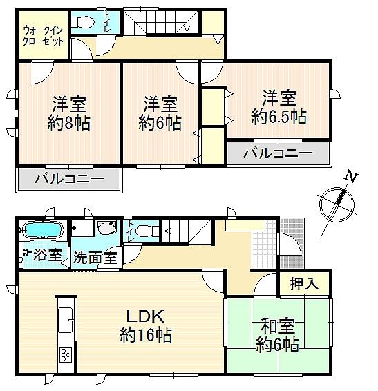 Floor plan. 29,800,000 yen, 4LDK, Land area 144.3 sq m , Building area 105.99 sq m