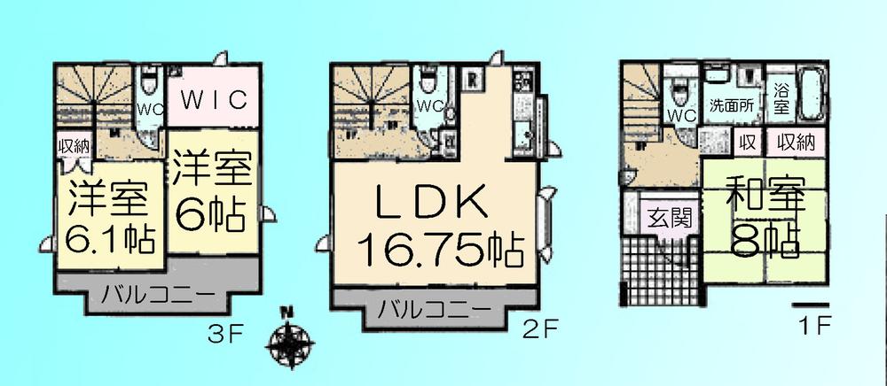 Floor plan. 24,800,000 yen, 3LDK, Land area 117.73 sq m , Building area 105.98 sq m