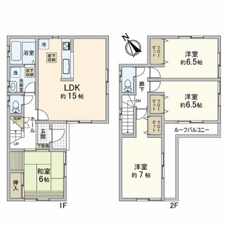 Floor plan. (5), Price 23.8 million yen, 4LDK, Land area 101.1 sq m , Building area 96.47 sq m