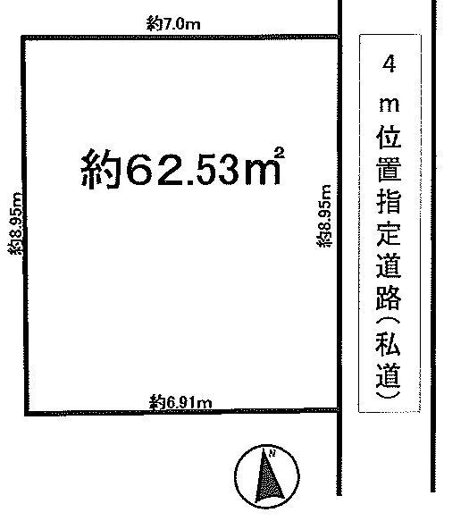 Compartment figure. Land price 5.9 million yen, Land area 62.53 sq m