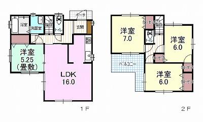 Floor plan. 23.4 million yen, 4LDK, Land area 144.66 sq m , Building area 95.64 sq m