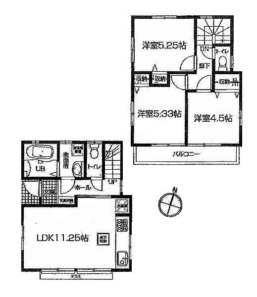 Floor plan. 24,800,000 yen, 3LDK, Land area 54.71 sq m , Building area 64.39 sq m floor plan