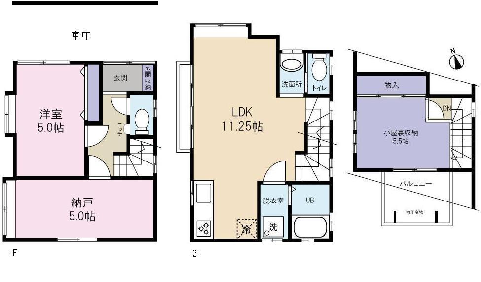 Floor plan. 19,800,000 yen, 2LDK + S (storeroom), Land area 47.78 sq m , Building area 53.35 sq m