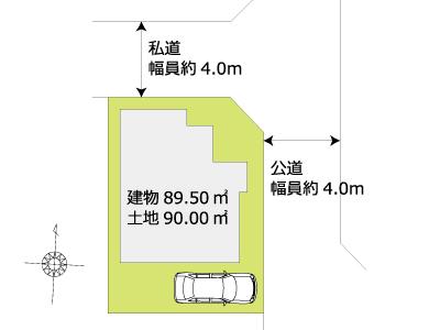 Compartment figure. 28.8 million yen, 4LDK, Land area 90 sq m , Building area 89.5 sq m