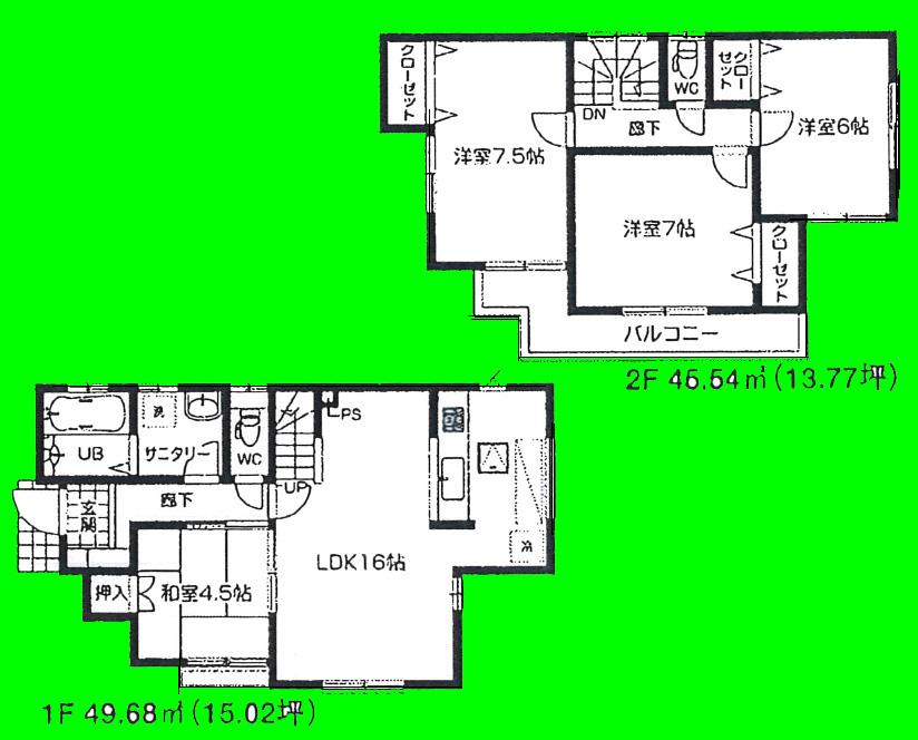 Floor plan. (6), Price 34,800,000 yen, 4LDK, Land area 100.05 sq m , Building area 95.22 sq m