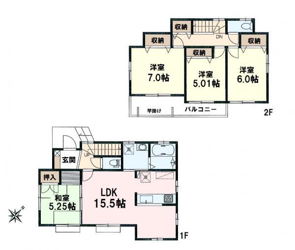 Floor plan. 30,800,000 yen, 4LDK, Land area 100 sq m , Building area 93.56 sq m