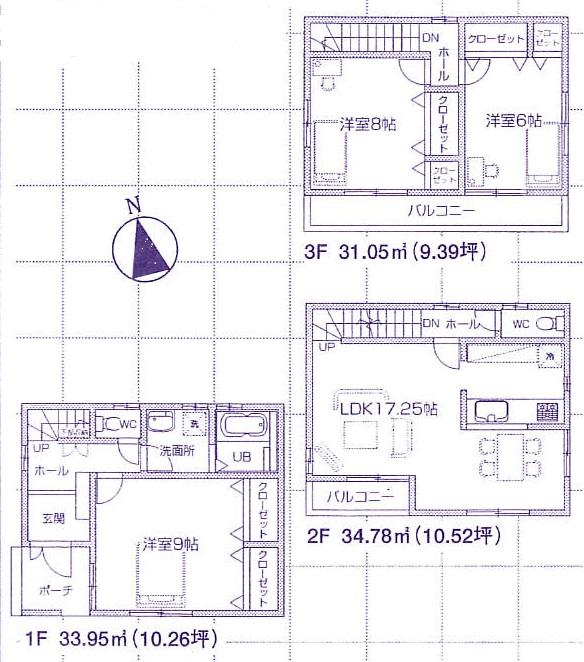 Floor plan. 27,800,000 yen, 3LDK, Land area 75.28 sq m , Building area 99.78 sq m