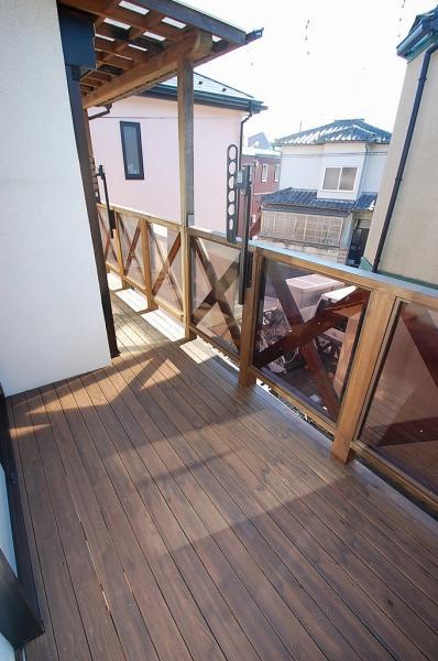 Balcony.  ☆ Stylish wood balcony ☆