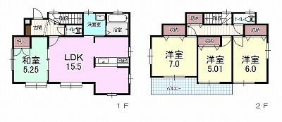 Floor plan. 32,800,000 yen, 4LDK, Land area 100 sq m , Building area 93.56 sq m
