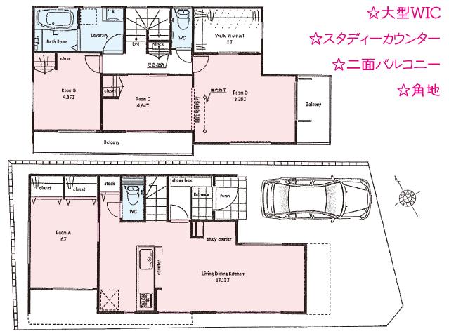 Floor plan. 34,800,000 yen, 3LDK, Land area 106.59 sq m , Building area 98.53 sq m