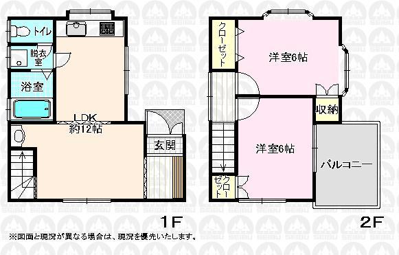 Floor plan. 10.8 million yen, 2LDK, Land area 49.95 sq m , Building area 57.11 sq m