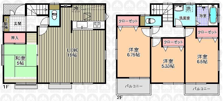 Other building plan example. Building plan example (No. 2 place) building price 10.5 million yen, Building area 99.36 sq m