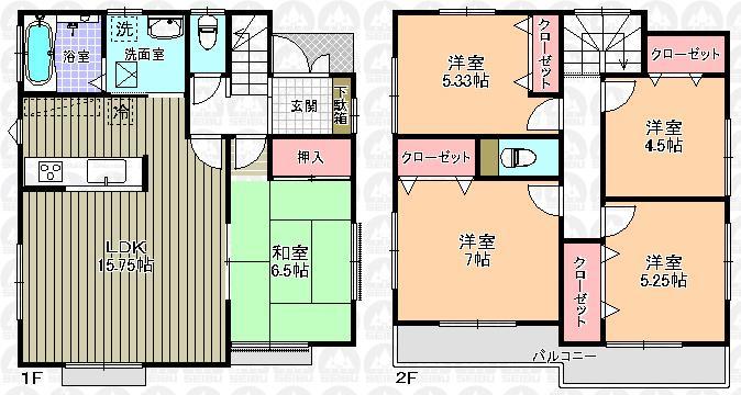 Other building plan example. Building plan example (No. 4 place) building price 11 million yen, Building area 102.26 sq m