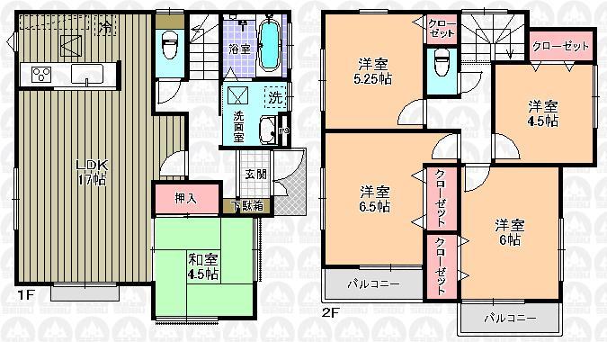 Other building plan example. Building plan example (No. 5 locations) Building price 11 million yen, Building area 102.67 sq m