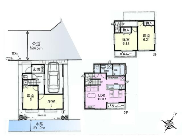 Floor plan. 25,300,000 yen, 4LDK, Land area 66.1 sq m , Building area 89.01 sq m