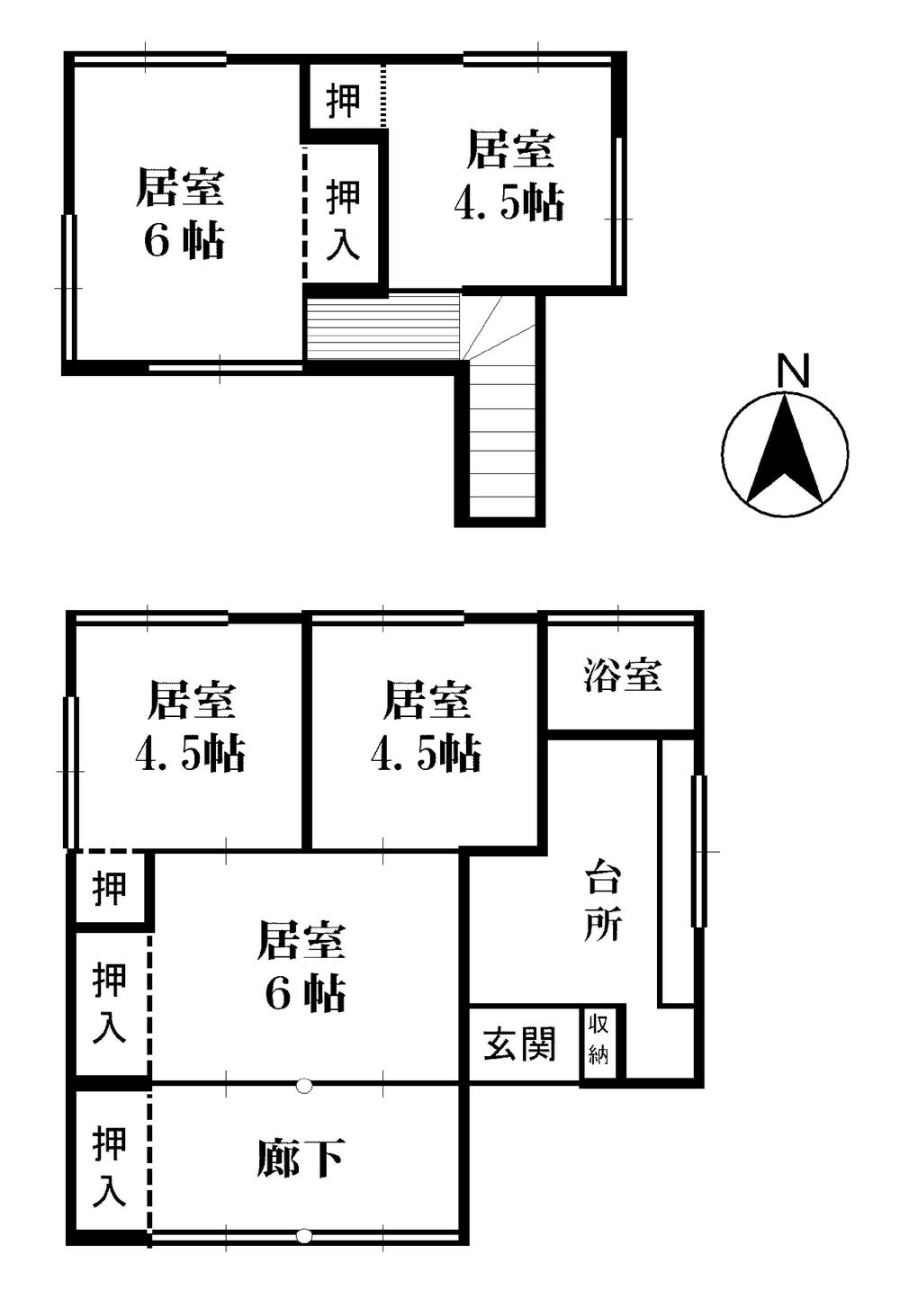 Floor plan. 6 million yen, 5K, Land area 71.53 sq m , Building area 72.8 sq m