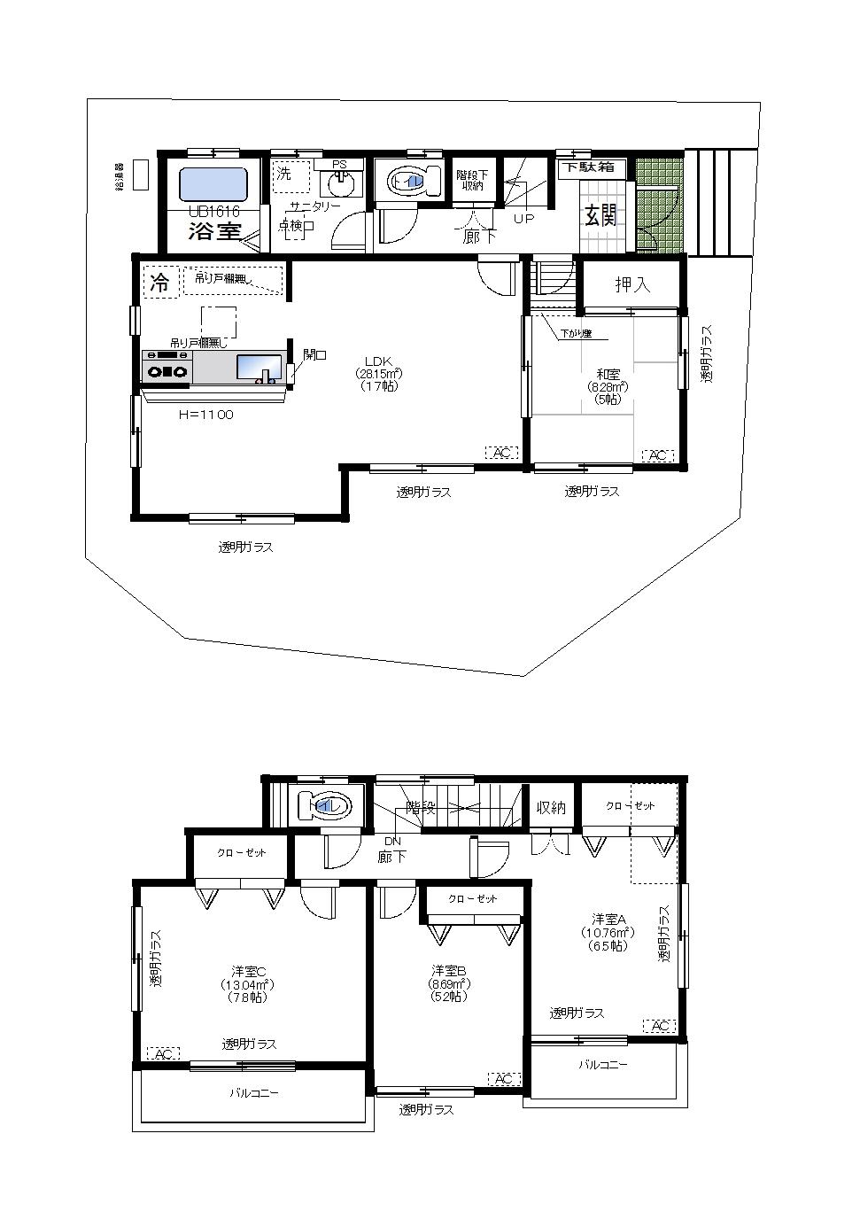 Floor plan. 36,800,000 yen, 4LDK, Land area 100.33 sq m , It is a building area of 97.91 sq m southeast West Third direction land